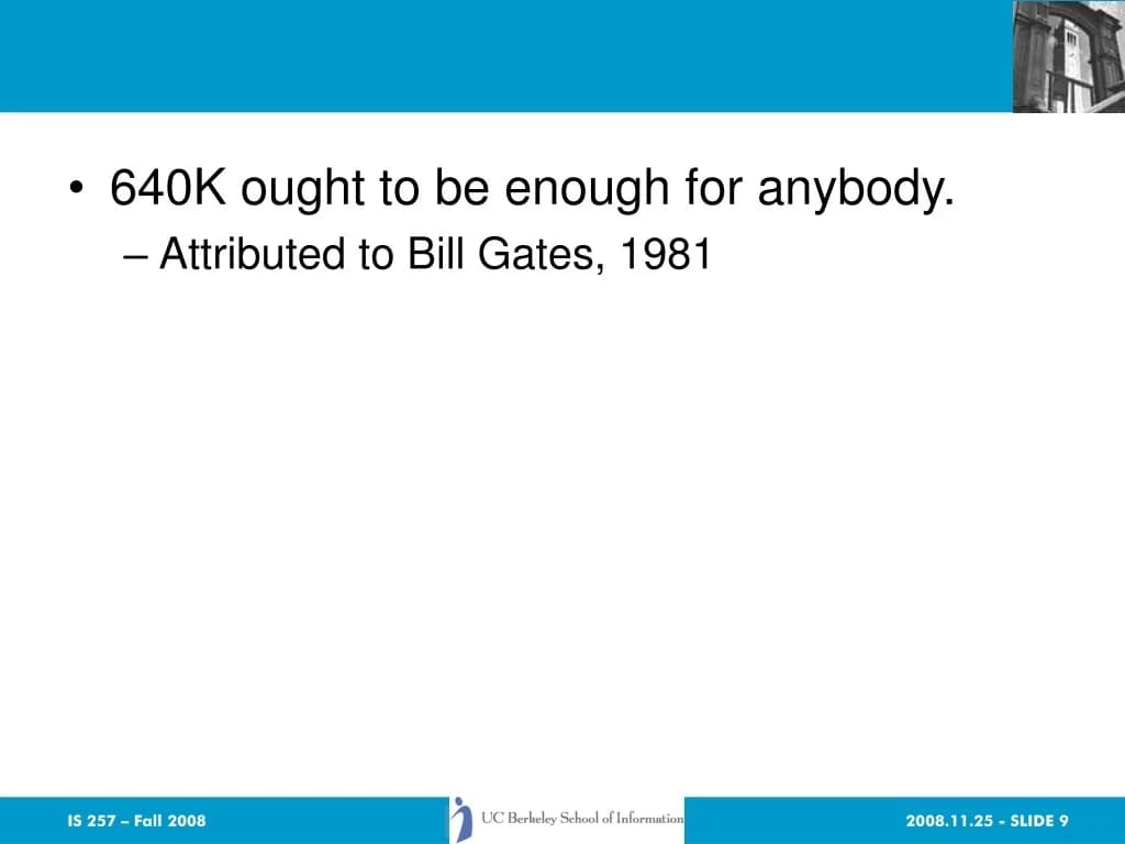 #1 "640K Ought to Be Enough" — Bill Gates (Attributed) — Top 10 Worst Tech Predictions That Failed