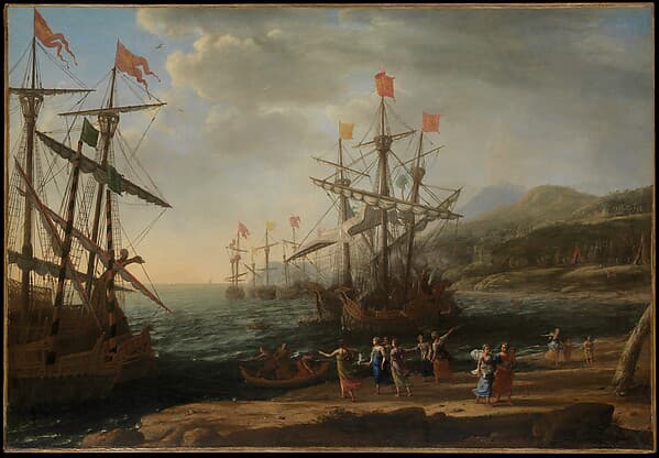 #2 The Trojan Women Setting Fire to Their Fleet — Claude Lorrain (ca. 1643) — Masterpieces of European Painting You Need to See Before You Die