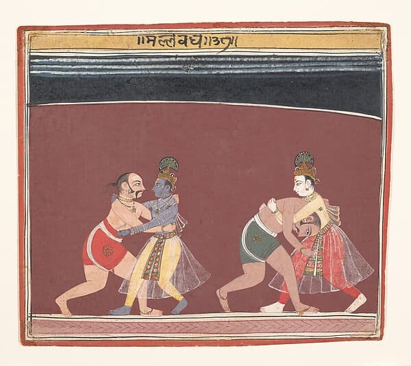 #2 Krishna and Balarama Fight the Evil King Kamsa's Wrestlers (ca. 1650) — The Met's Asian Art Collection: Works That Changed the World