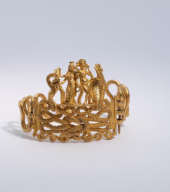 #8 Bracelet with Agathodaimon, Isis-Tyche, Aphrodite, and Thermouthis (1st century B.C.–A.D. 1st century) — Ancient Egypt's Greatest Treasures at the Metropolitan Museum