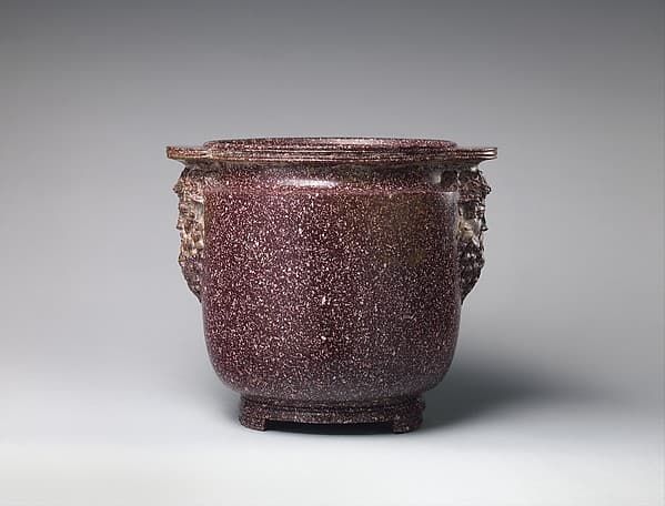 #5 Porphyry Vessel with Bearded Masks (ca. late 1st century BCE–early 2nd century CE) — The Beauty of Ancient Greece: Sculptures That Defined an Era