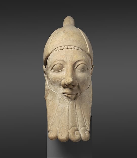 #9 Limestone Head of a Bearded Man — Cypriot (early 6th century BCE) — The Beauty of Ancient Greece: Sculptures That Defined an Era