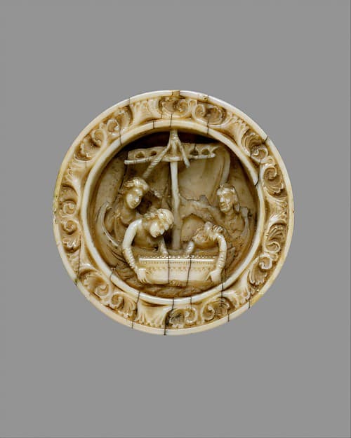 #9 Game Piece with a Scene from the Life of Apollonius of Tyre — German (ca. 1170) — Medieval Masterworks: Art from a World of Faith and Splendor