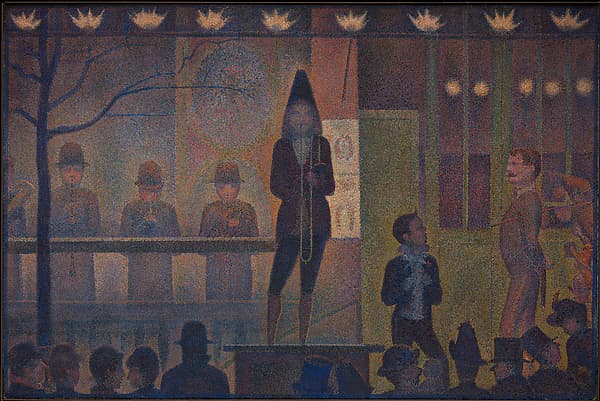 #5 Circus Sideshow (Parade de cirque) — Georges Seurat (1887–88) — The Impressionists at Their Peak: The Met's Crown Jewels