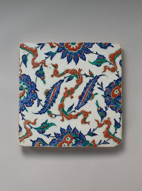 #6 Tile with Floral and Cloud-band Design (ca. 1578) — The Islamic Art Collection: Beauty Across a Thousand Years