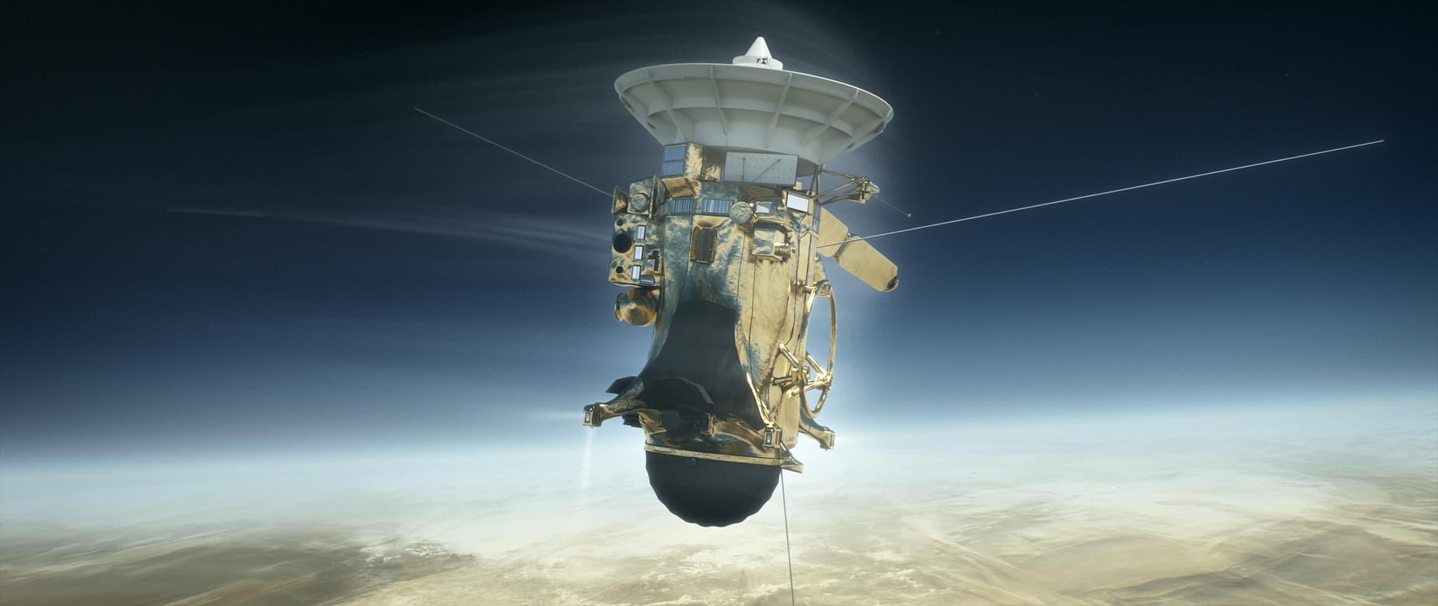 #10 Cassini versus Saturn — Final Plunge Illustration — Saturn Up Close: Cassini's Legacy in Its Most Iconic Frames