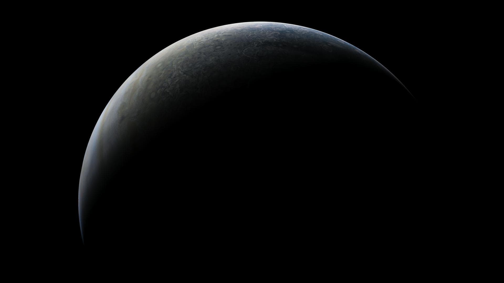 #2 A View of Crescent Jupiter from Juno — Jupiter's Violent Beauty: Juno's Most Extraordinary Discoveries