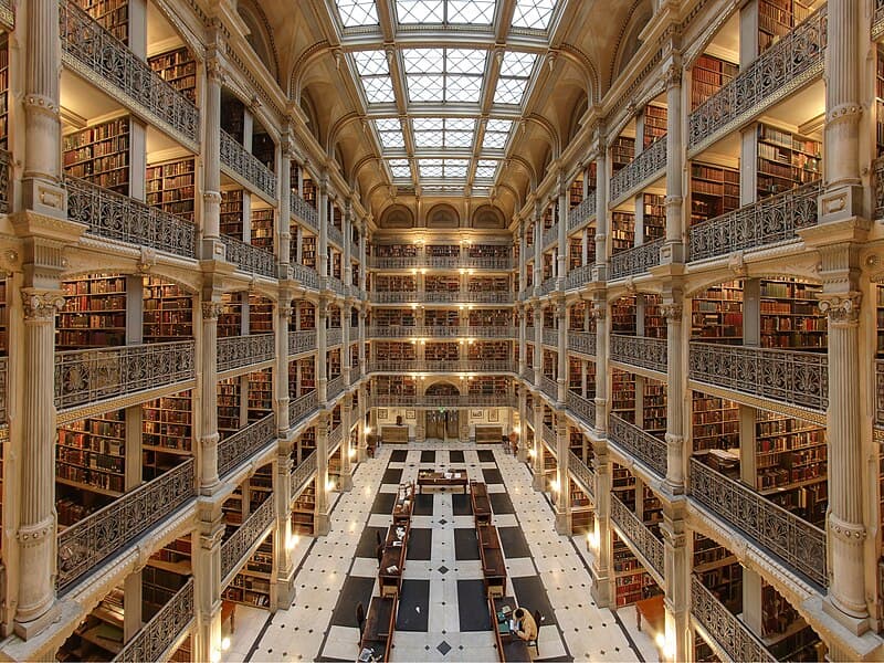 #5 George Peabody Library, Baltimore — Top 10 Most Beautiful Libraries in the World