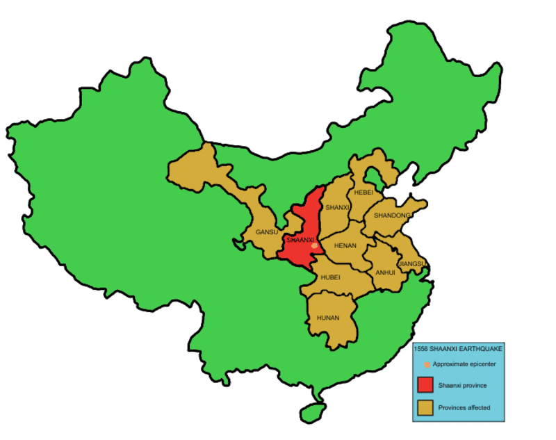 #5 1556 Shaanxi Earthquake, China — Top 10 Deadliest Natural Disasters in Recorded History