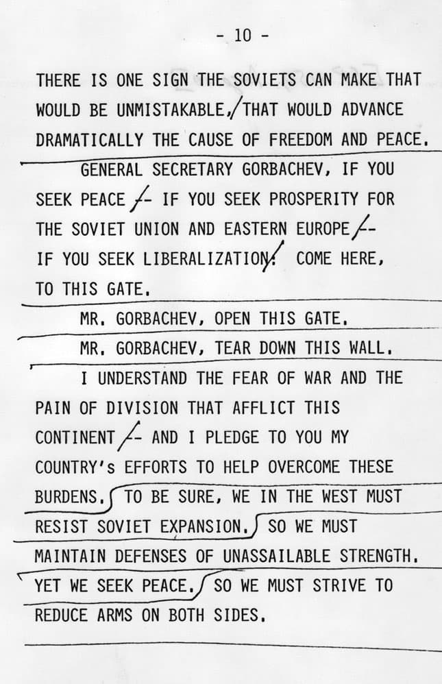 #6 "Tear Down This Wall!" — Ronald Reagan — Top 10 Most Iconic Speeches in History